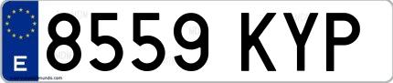 Ejemplo de matrícula española 8559 KYP