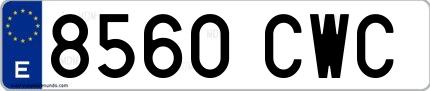 Ejemplo de matrícula española 8560 CWC