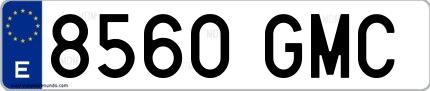 Ejemplo de matrícula española 8560 GMC