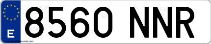 Ejemplo de matrícula española 8560 NNR