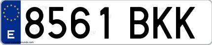 Ejemplo de matrícula española 8561 BKK