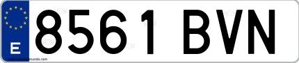 Ejemplo de matrícula española 8561 BVN