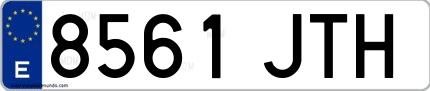 Ejemplo de matrícula de coche ordinaria 8561 JTH