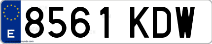 Ejemplo de matrícula de coche ordinaria 8561 KDW