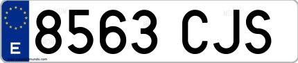 Ejemplo de matrícula española 8563 CJS