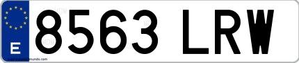 Ejemplo de matrícula española 8563 LRW