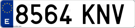 Ejemplo de matrícula de coche ordinaria 8564 KNV