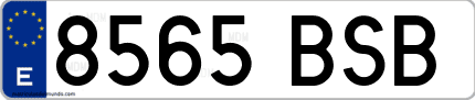 Ejemplo de matrícula de coche ordinaria 8565 BSB