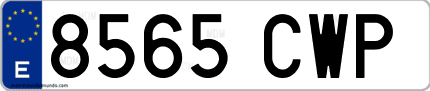 Ejemplo de matrícula de coche ordinaria 8565 CWP