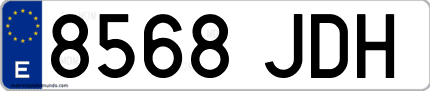 Ejemplo de matrícula de coche ordinaria 8568 JDH