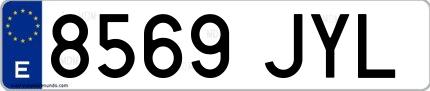 Ejemplo de matrícula española 8569 JYL
