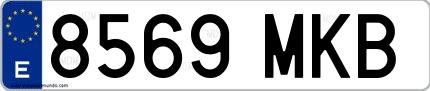 Ejemplo de matrícula española 8569 MKB