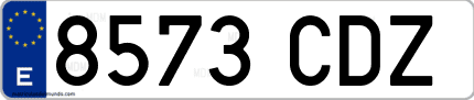 Ejemplo de matrícula de coche ordinaria 8573 CDZ