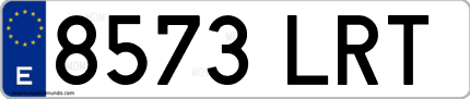 Ejemplo de matrícula de coche ordinaria 8573 LRT