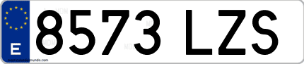 Ejemplo de matrícula de coche ordinaria 8573 LZS