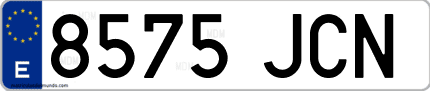 Ejemplo de matrícula de coche ordinaria 8575 JCN