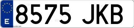 Ejemplo de matrícula española 8575 JKB