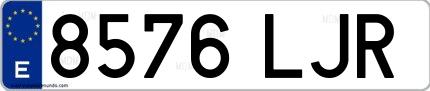 Ejemplo de matrícula española 8576 LJR