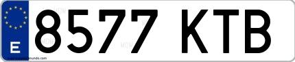 Ejemplo de matrícula española 8577 KTB