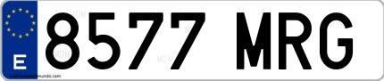 Ejemplo de matrícula española 8577 MRG