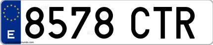 Ejemplo de matrícula de coche ordinaria 8578 CTR