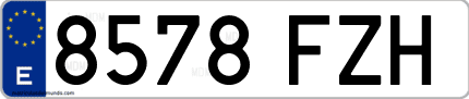 Ejemplo de matrícula de coche ordinaria 8578 FZH