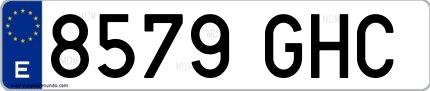 Ejemplo de matrícula española 8579 GHC