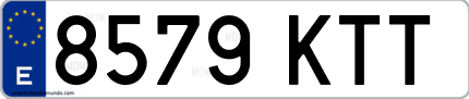 Ejemplo de matrícula de coche ordinaria 8579 KTT
