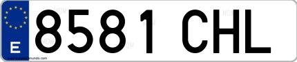 Ejemplo de matrícula española 8581 CHL