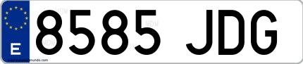 Ejemplo de matrícula española 8585 JDG