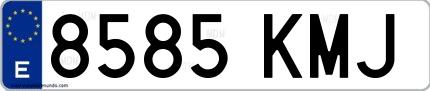 Ejemplo de matrícula española 8585 KMJ