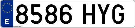 Ejemplo de matrícula española 8586 HYG