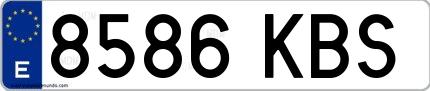 Ejemplo de matrícula española 8586 KBS