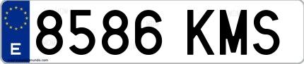 Ejemplo de matrícula española 8586 KMS