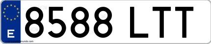 Ejemplo de matrícula española 8588 LTT