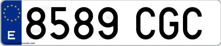 Ejemplo de matrícula española 8589 CGC