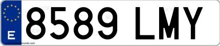 Ejemplo de matrícula española 8589 LMY