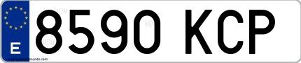 Ejemplo de matrícula española 8590 KCP