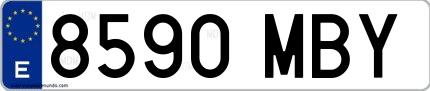 Ejemplo de matrícula española 8590 MBY