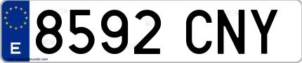 Ejemplo de matrícula española 8592 CNY