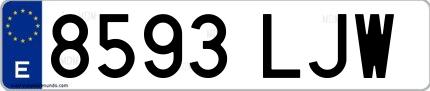 Ejemplo de matrícula española 8593 LJW