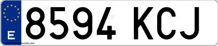 Ejemplo de matrícula española 8594 KCJ