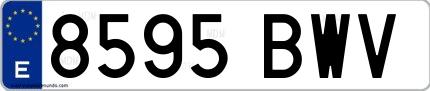 Ejemplo de matrícula española 8595 BWV