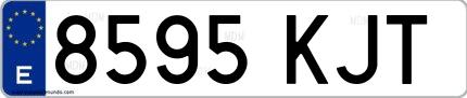 Ejemplo de matrícula española 8595 KJT