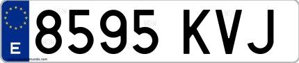 Ejemplo de matrícula española 8595 KVJ