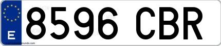 Ejemplo de matrícula española 8596 CBR