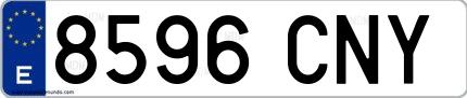 Ejemplo de matrícula española 8596 CNY