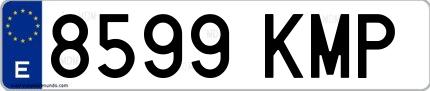 Ejemplo de matrícula española 8599 KMP