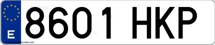 Ejemplo de matrícula española 8601 HKP