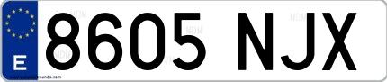 Ejemplo de matrícula española 8605 NJX